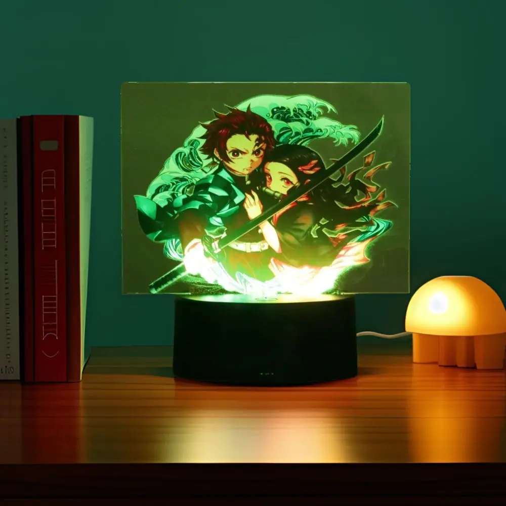 Aemon slayer Led Night Light Figure Kimetsu No Yaiba Nezuko 3D Lamp Bedroom Decor Child nightlight Kids Room Table Lights Gifts