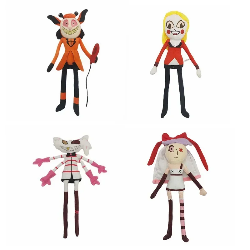 

New 4pcs Hazbined Hotels Alastor Funny Interesting Anime Stuffed Animals Cute Plushie Figure Toys Hells For Birthday Christmas