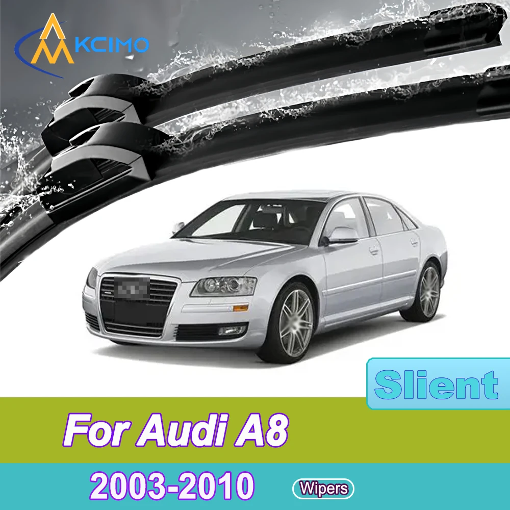 

2 Pack Silent Beam Wiper Blades For Audi A8 D3 4E 2003-2010 S8 Noiseless All-Weather Design Windshield Rain Brush Accessories