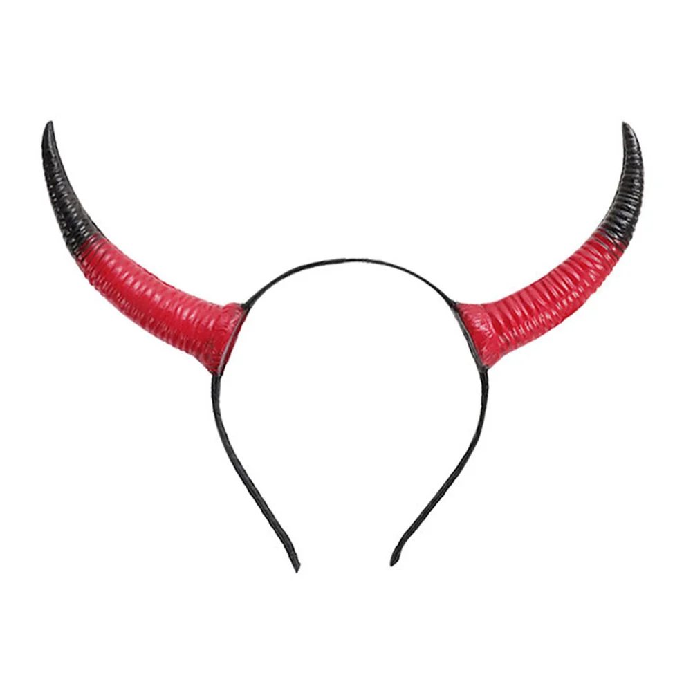

Horn Headdress Demon Horns Headwear Halloween Headband with Hairbands Clothing Cosplay Pu Props