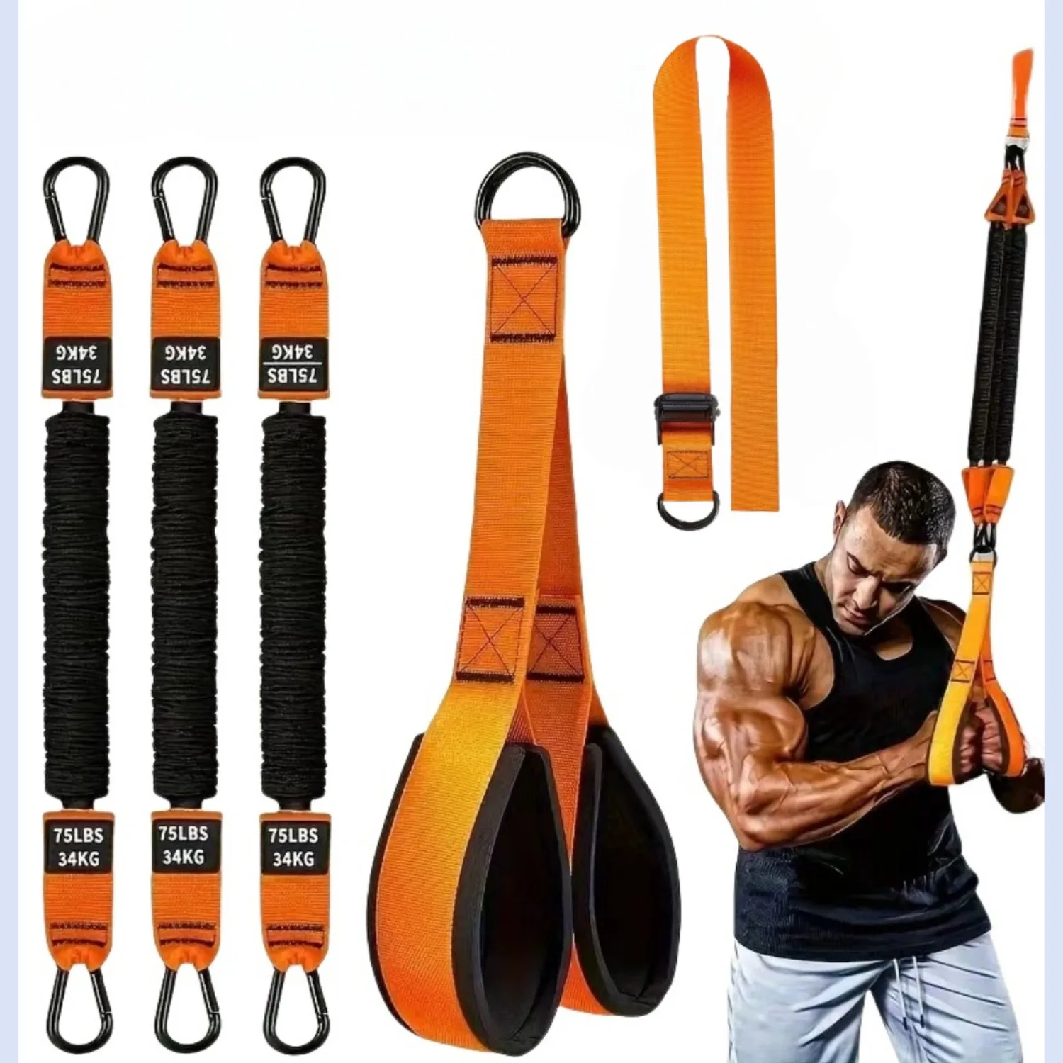 Cinturón de Resistencia para Ejercicios de Tracción de Alta Resistencia (225 LBS), Cuerda de Tensión Auxiliar para Barra Horizontal, Banda Elástica de Fitness para Gimnasio en Casa