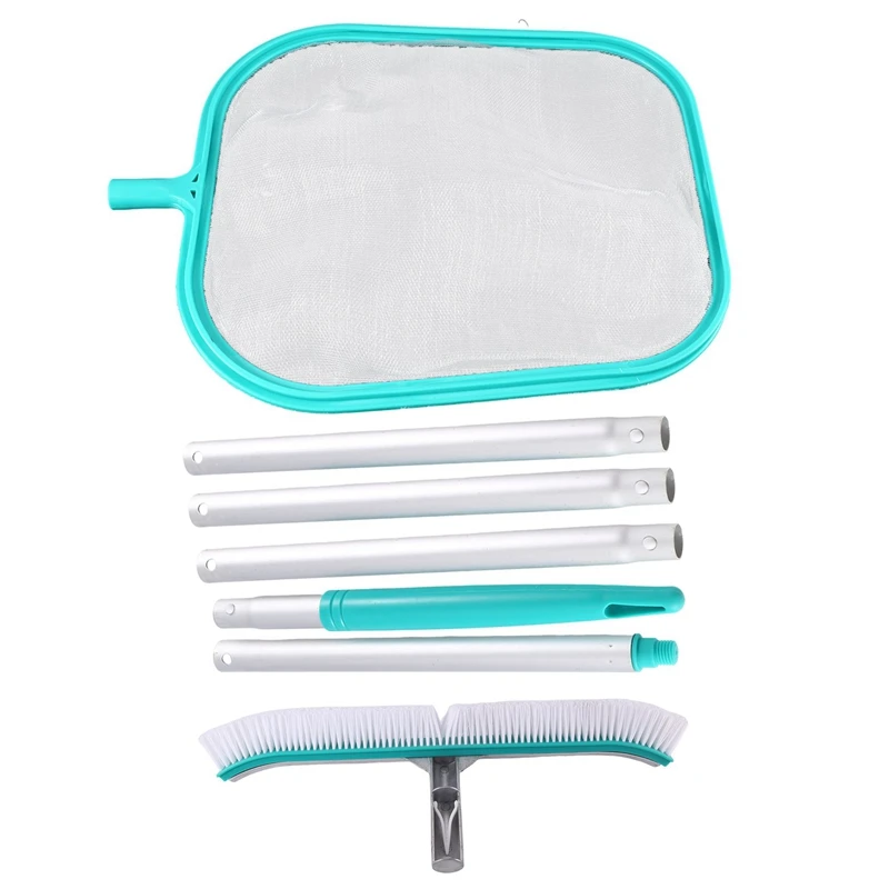 

Pool Cleaning Tools With Leaf Skimmer Net,Telescopic Pole-18In Scrub Brush,Clean Sweep Debris From Wall,Floors,Steps