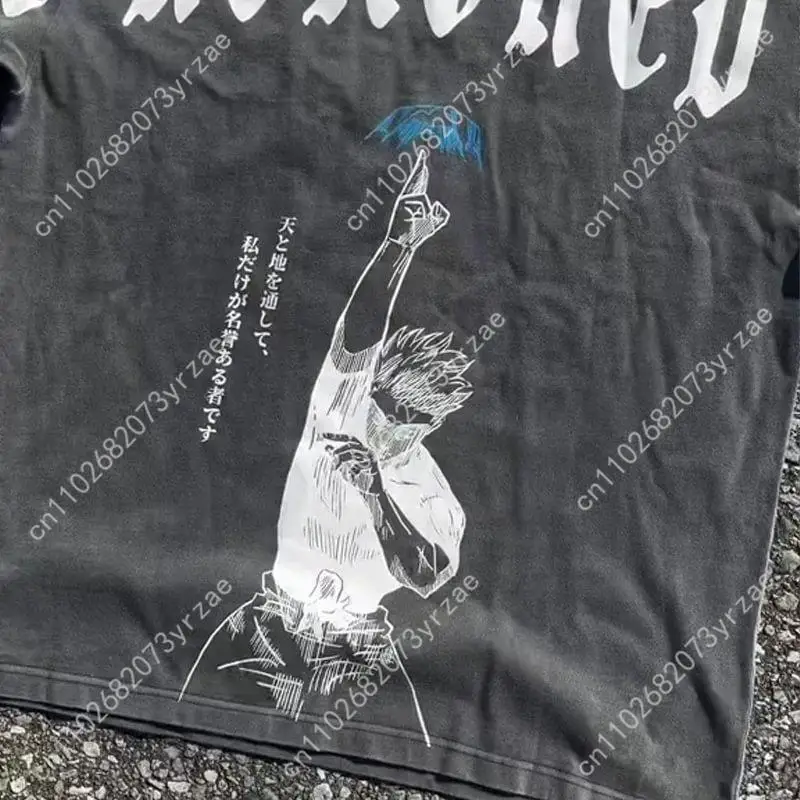 五条悟レトロ Tシャツ男性女性高品質ヴィンテージ Tシャツ綿半袖ファッション Tシャツソフト通気性トップス