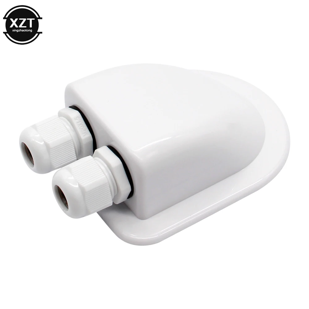 Doppel draht Eingangs verschraubung Box Solar panel Dach Draht Eingang Drüse Box Kabel Wohnmobil weiß Doppel loch RV Yacht Auto Zubehör