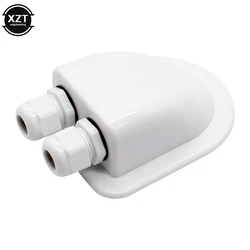 Double Wire Entry Gland Box Solar Panel Roof Wire Entry Gland Box Cable Motorhome White Double Hole RV Yacht Car Accessories