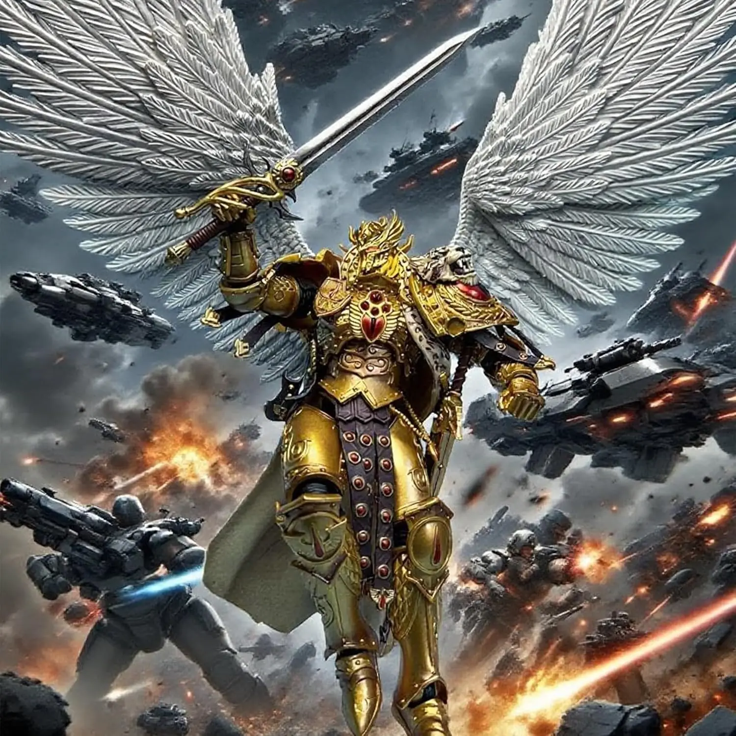 

TOYVERSE JOYTOY Warhammer Parts Helmet Accessories Blood Angels Sanguinius Primarch Model Accessories