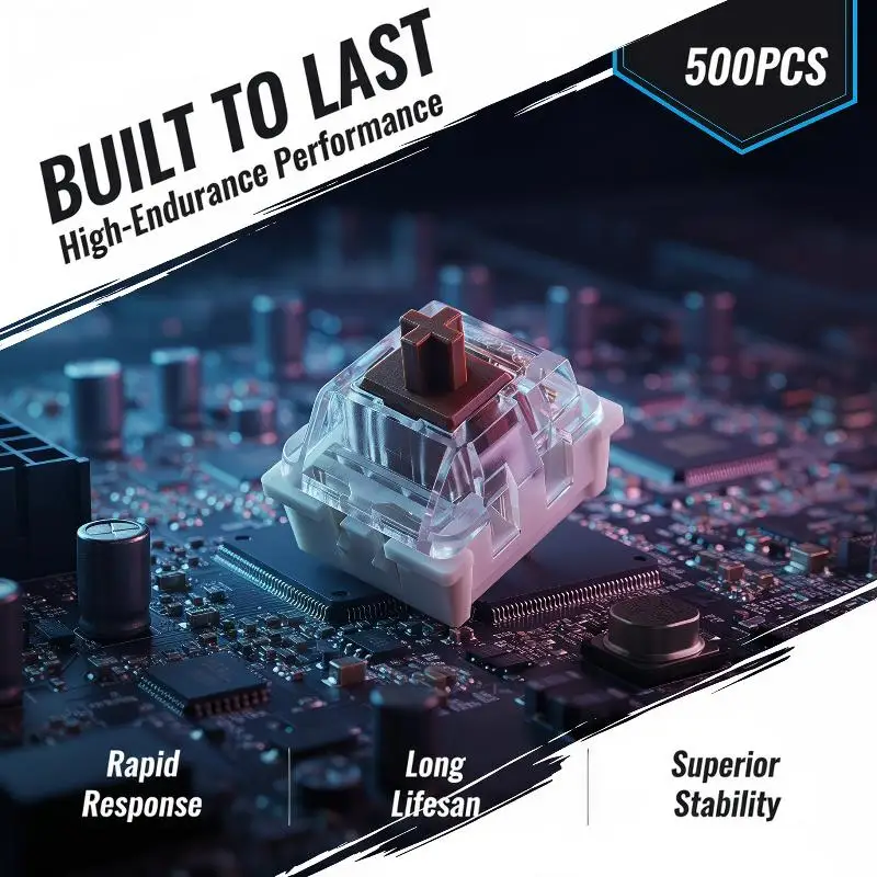 500Pcs Hot Swappable Keyboard Switches Long Lifespan with Key Cap Puller for Mechanical Keyboard DIY Modding Kits