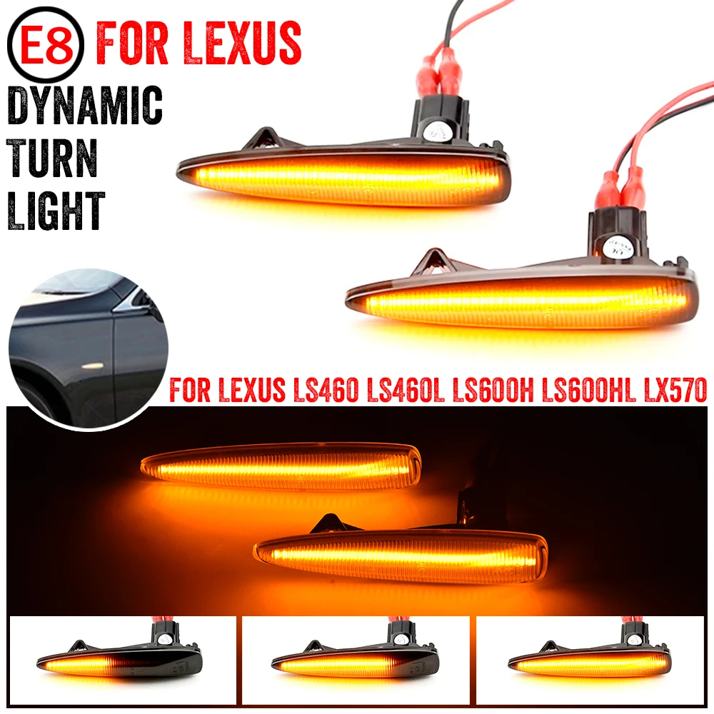 2PC Dynamic Side Marker Light For Lexus IS F LS460 LS460L LS600hL For Lexus LX570 LX450D No Error LED Turn Signal Indicator Lamp