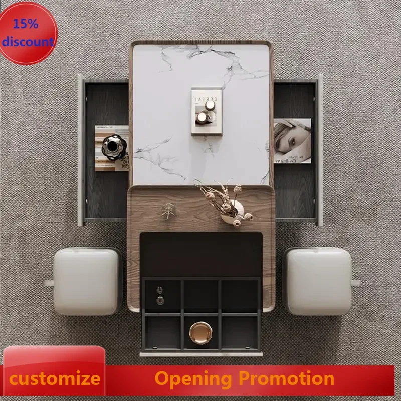 

ss7486 ss 7486 Italian minimalist rock slab coffee table living room household, square telescopic coffee table