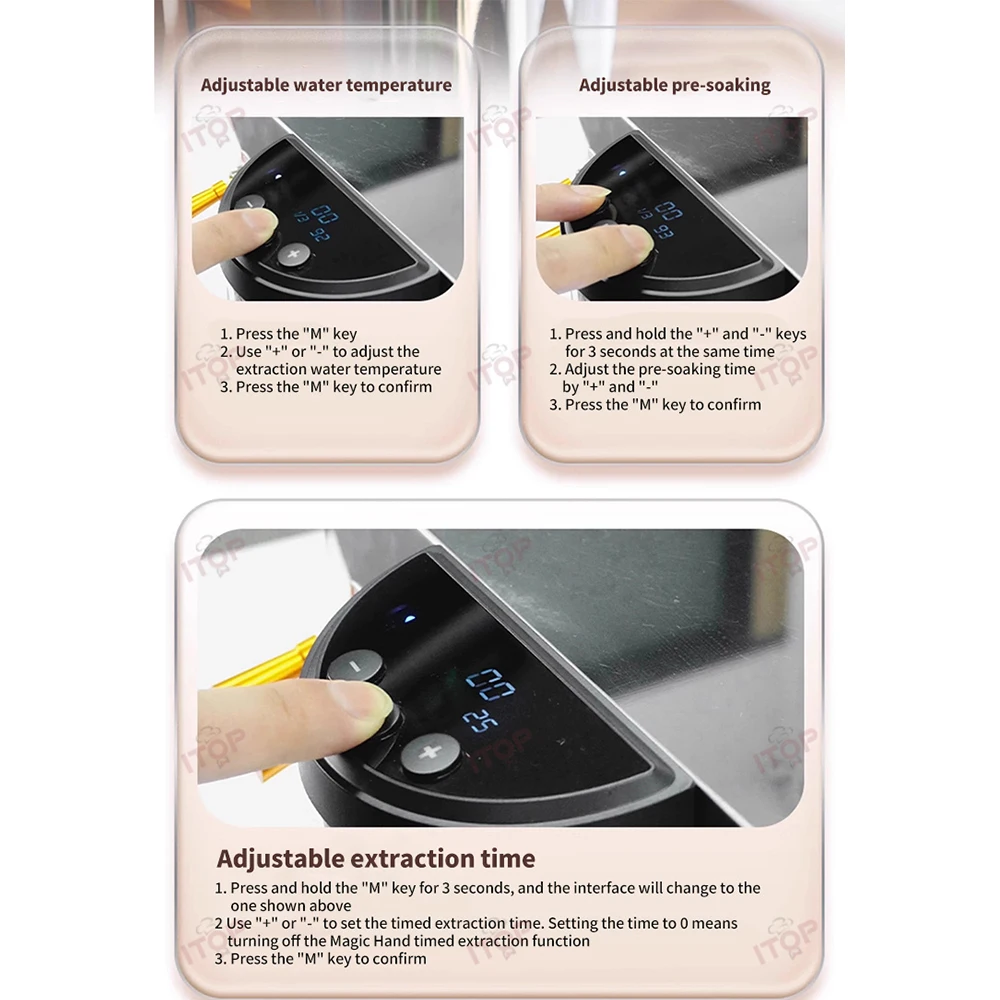 EM-19-M3PRO ماكينة قهوة اسبريسو غلاية نحاسية خارجية O-P-V صمام قابل للتعديل قبل التخمير والاستخراج درجة حرارة الماء 2450 وات