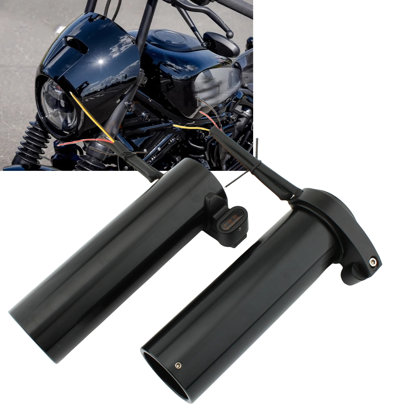 

For Harley Nightster 975 RH975 2022-2023 Front Shock Upper Fork Covers +Turn Signal Lamp Light