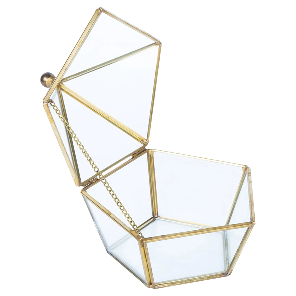 

Geometric Ring Box Jewelry Storage Case for Wedding Party Hexagon Holder Container Travel Accessories Noble Quality