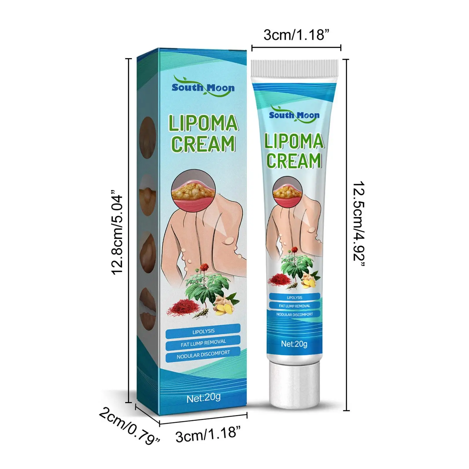 Lipoma Remover Ointment 20g Comfortable Mild Formula Multi Size Fat Lump Removal for Body Wellness