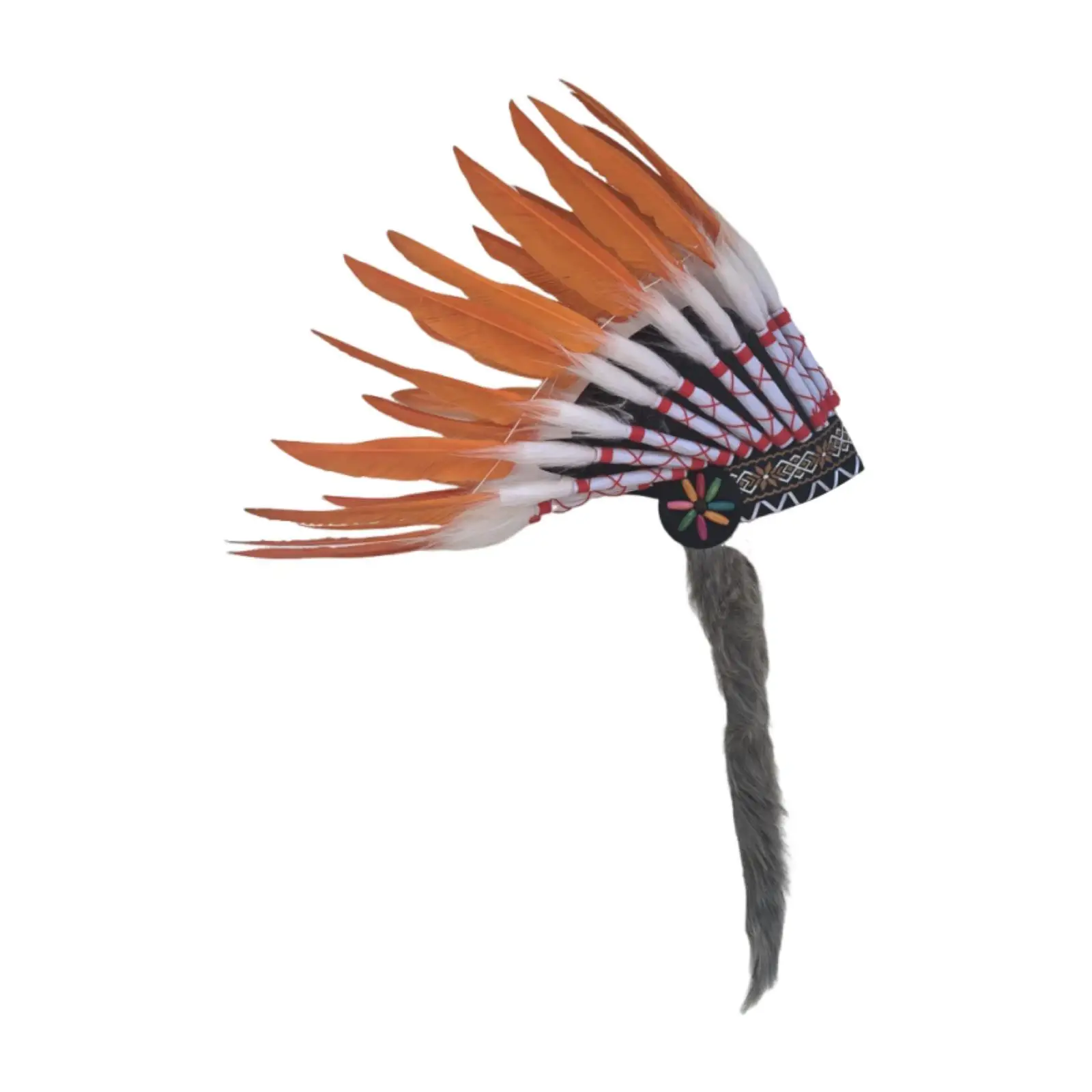 Cocar de penas artificiais artesanato para dramatização de festa de cosplay