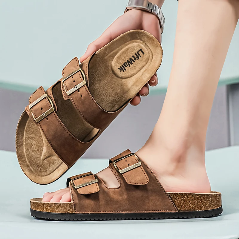 Beach Outdoor Sandals Fashion Shoes Classic Cork Suede Mules Men Slide with Arch Support Slippers for Women Mens Sandals