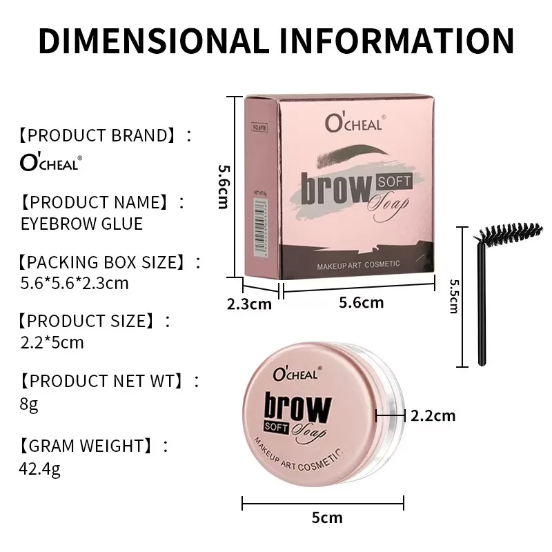 Wenkbrauw Styling Gel 3D Luchtig Wild Brow Wax Waterdicht Langdurig Gemakkelijk te dragen Vormgeven Wenkbrauwen Make-up Beeldhouwen Zeep Cosmetica