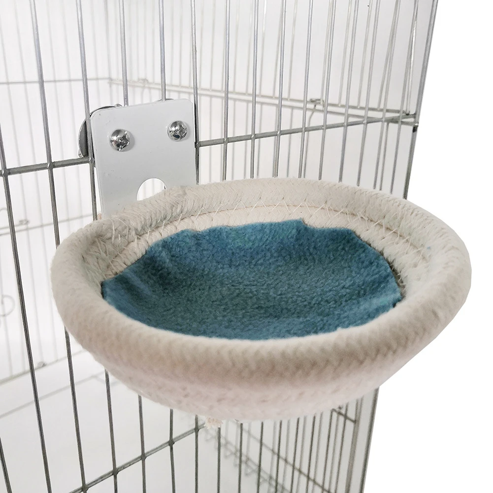 Bird Breeding Nest Handmade Cotton Rope Hatch House With Hooks For Budgie Parakeet Cockatiel Lovebird