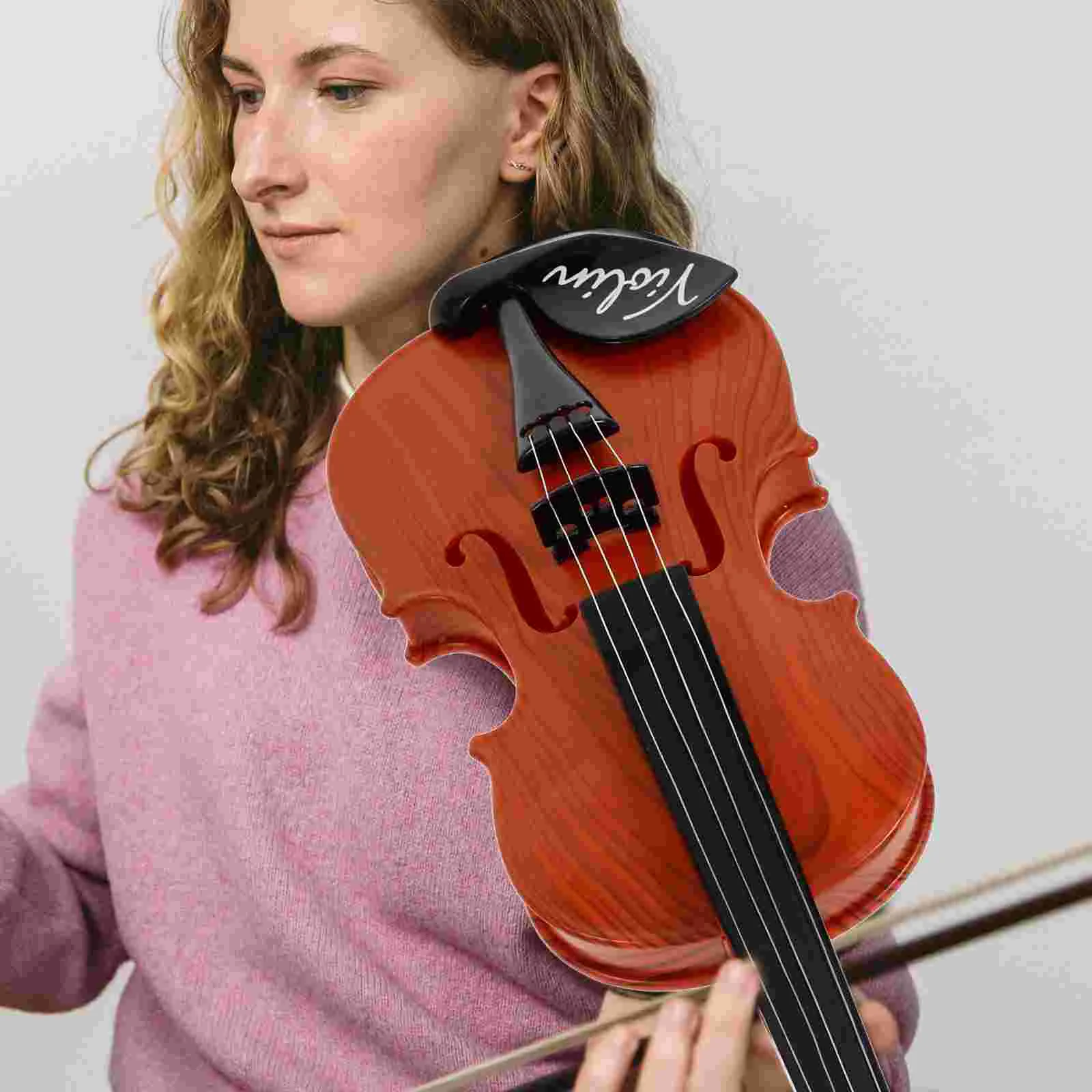 Violín de plástico 370B para niños, instrumento Musical, juguete realista, violín simulado, juguete pequeño, diseño duradero, escritorio