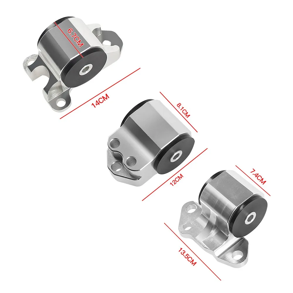 Aluminum alloy  3 hole Bolt Engine Swap Mount Kit for HONDA CIVIC Del Sol Acura Integra  EG car modification engine