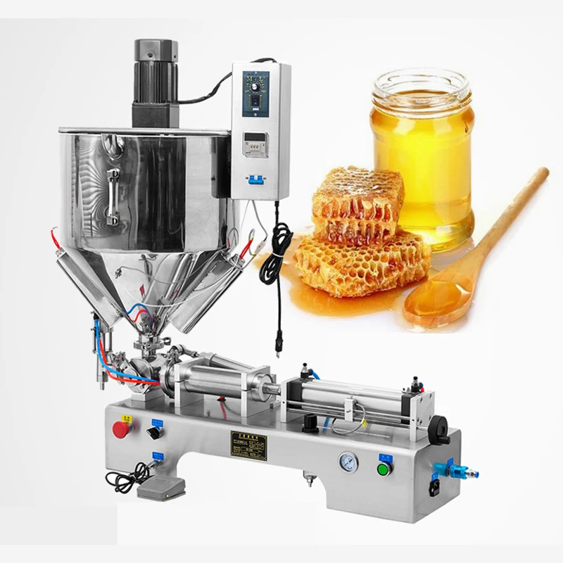 

PBOBP Single Head Desktop Liquid Paste Machine, Single Nozzle Salad Sauce Tomato Sauce Filling Machine With Heating Device