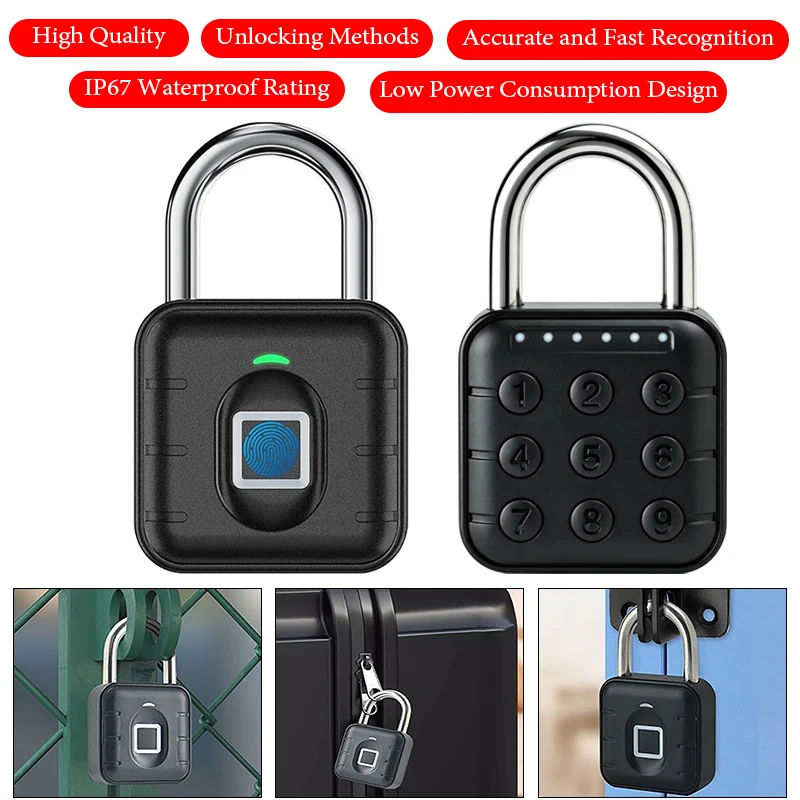 Tuya Smart Bluetooth Password Fingerprint Padlock Waterproof Outdoor Door Padlock Anti-theft Luggage Cabinet Electronic Lock