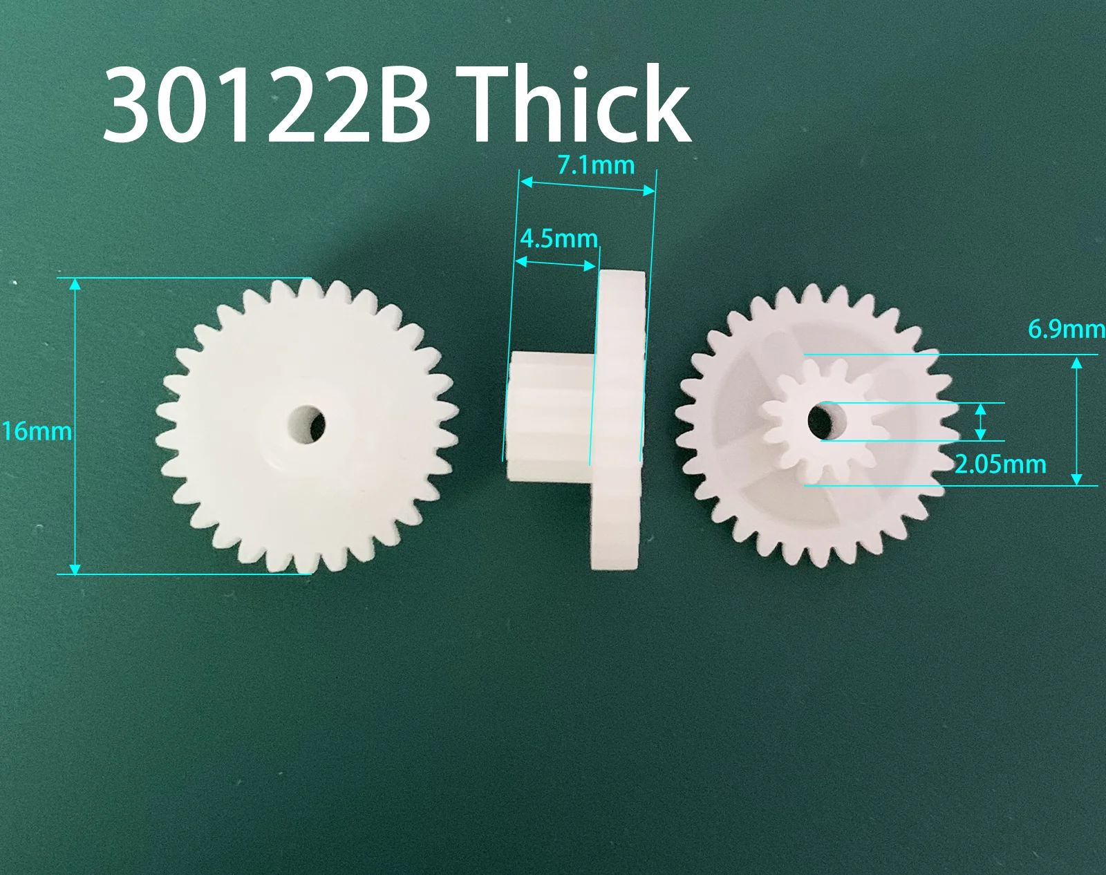 30122B 30122B Thick 30122B Shaft 0.5M Plastic POM Gear Diameter 16mm 30 Teeth 12 Teeth Double Layer Gear Toy Parts Accessories