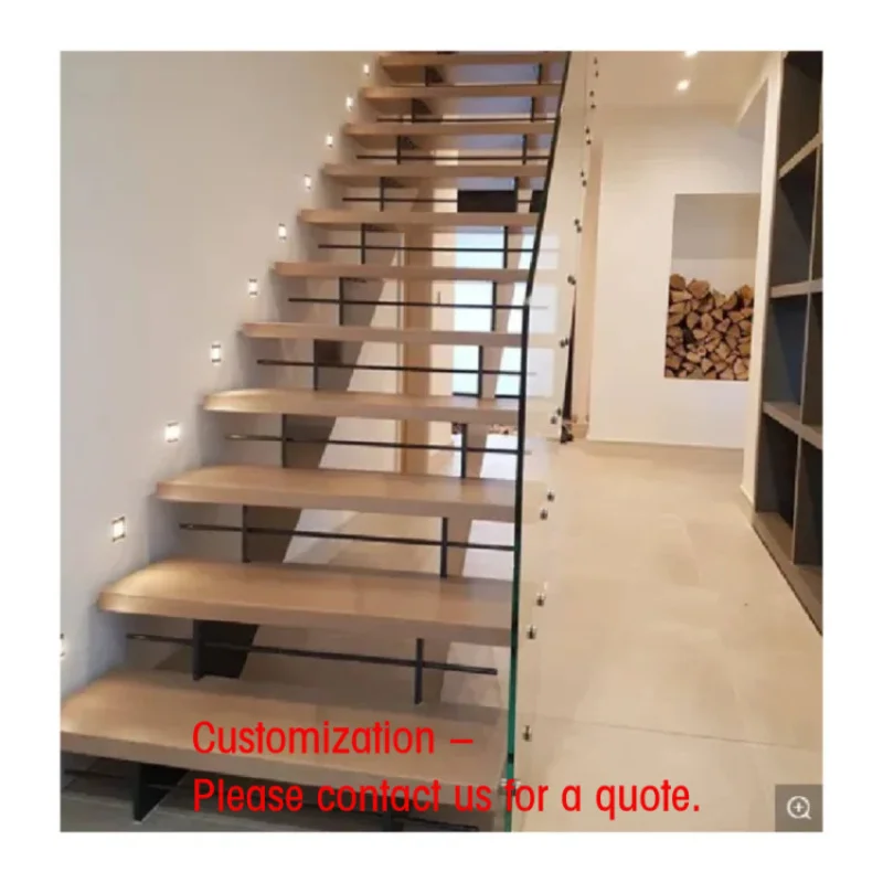 custom.PRIMA Modern Tempered Glass Staircase Apartment & Indoor Use Steel Construction Customized Size