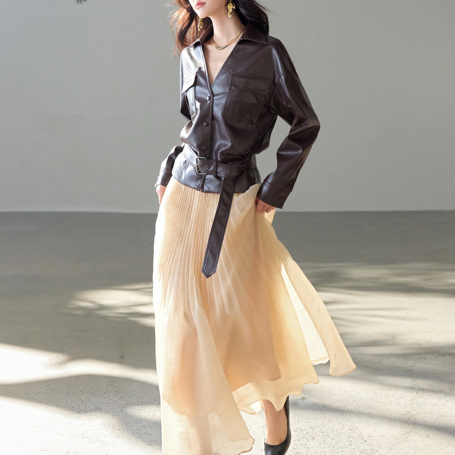 

Mermaid Design Half Skirt Women's Spring 2026 New Style Elegant Fish Tail Skirt Standard Version Polyester Fabric Pleated
