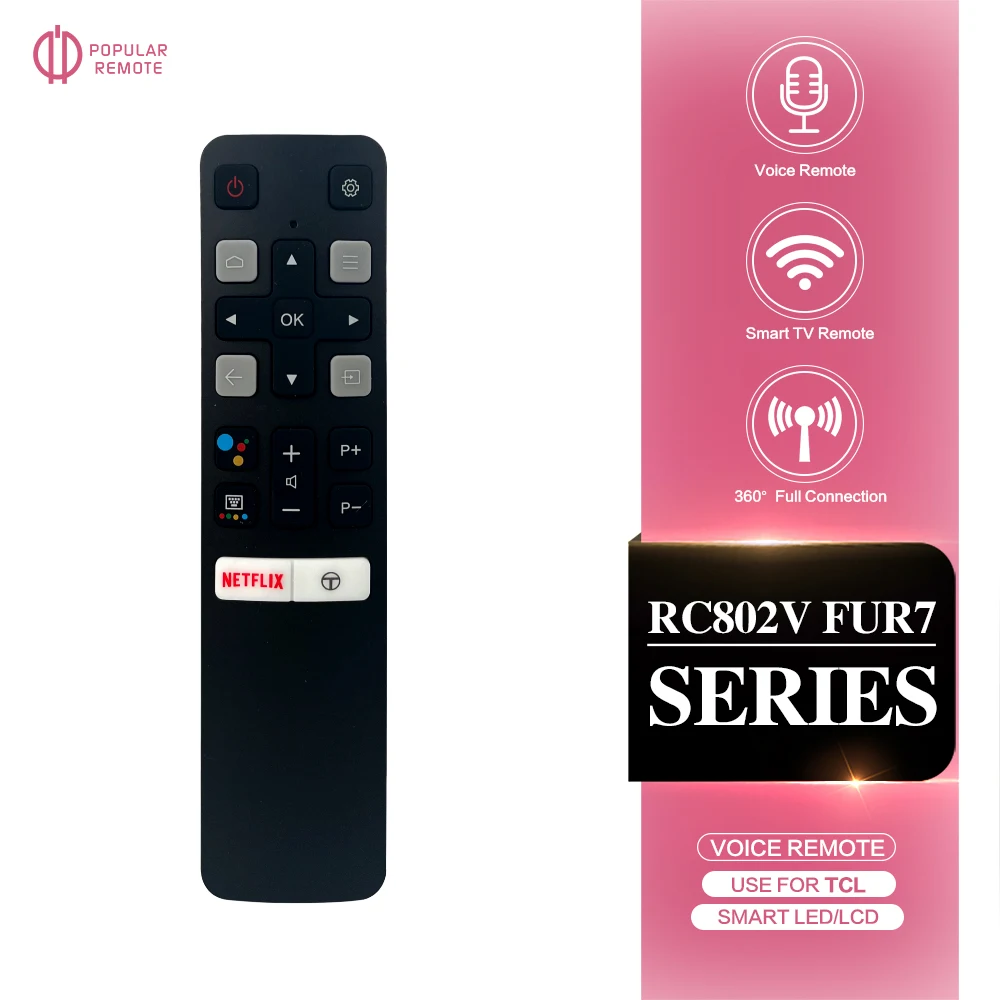 New Voice Remote RC802V FUR7 fit for TCL TV 40S334 50S434 55S434 75S434 40S330 70S430 32S334 55S435 50S435 43S43432S6500A 65P8S