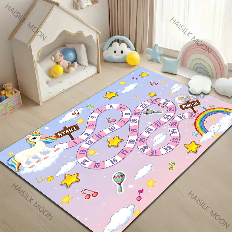 

1PC Children's Number Snake Game Cartoon Carpet for Living Room Bedroom Bedside Floor Mat Kids Playing Mat Area Rug