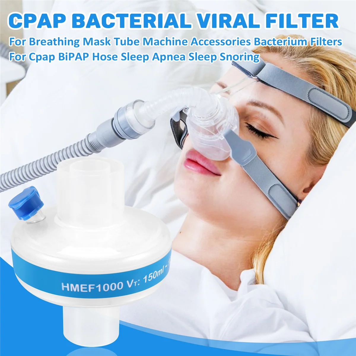 CPI-filtre viral bactérien pour masque respiratoire, tube de machine, livre de bactéries, tuyau Cpap BiPAP, apnée du sommeil, accessoires de sommeil