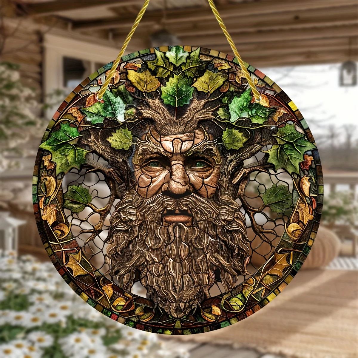 Tree of Life Suncatcher Acrylic Hanging Ornament 8x8 Inch-Round Decorative Window Catcher for All Seasons,Porch,Home Living Room