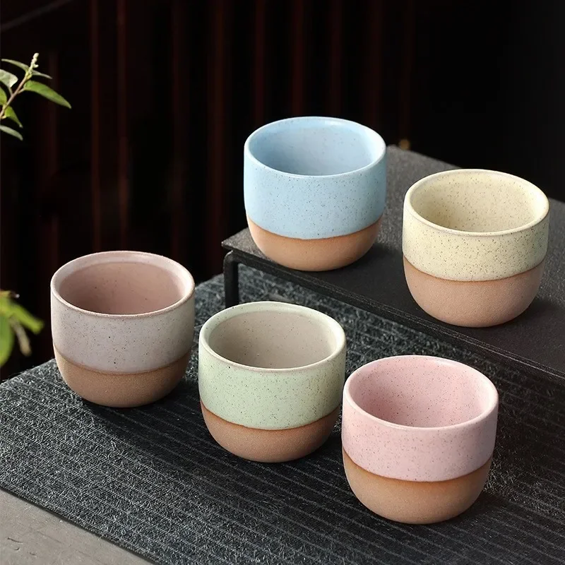 1PCS Ceramic Tea Cup Kiln Change China Porcelain Kung Fu Cups Pottery Drinkware Tableware Water Mug For Gift Wholesale