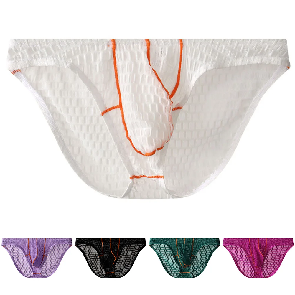 

Men Lace Femboy U Pouch Underwear Quick Dry Briefs Sports Seamless Lingerie Breathable Underpants Soft Sleep Low-Rise Panties