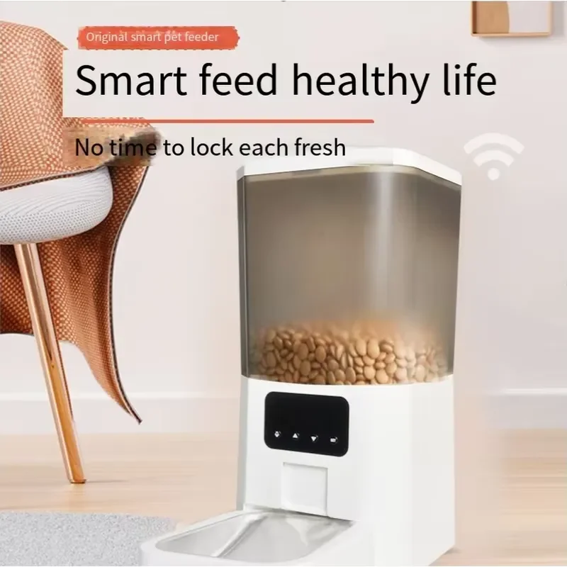 Pet Feeder Automatic Quantitative 6L Grain Storage WIFI Video Automatic Dog Food Dispenser With Detachable Food Bowls