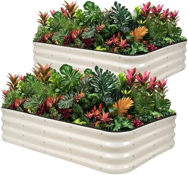 

5x3x1 Galvanized Raised Garden Bed Planter Box for Plants, Vegetables, Herbs