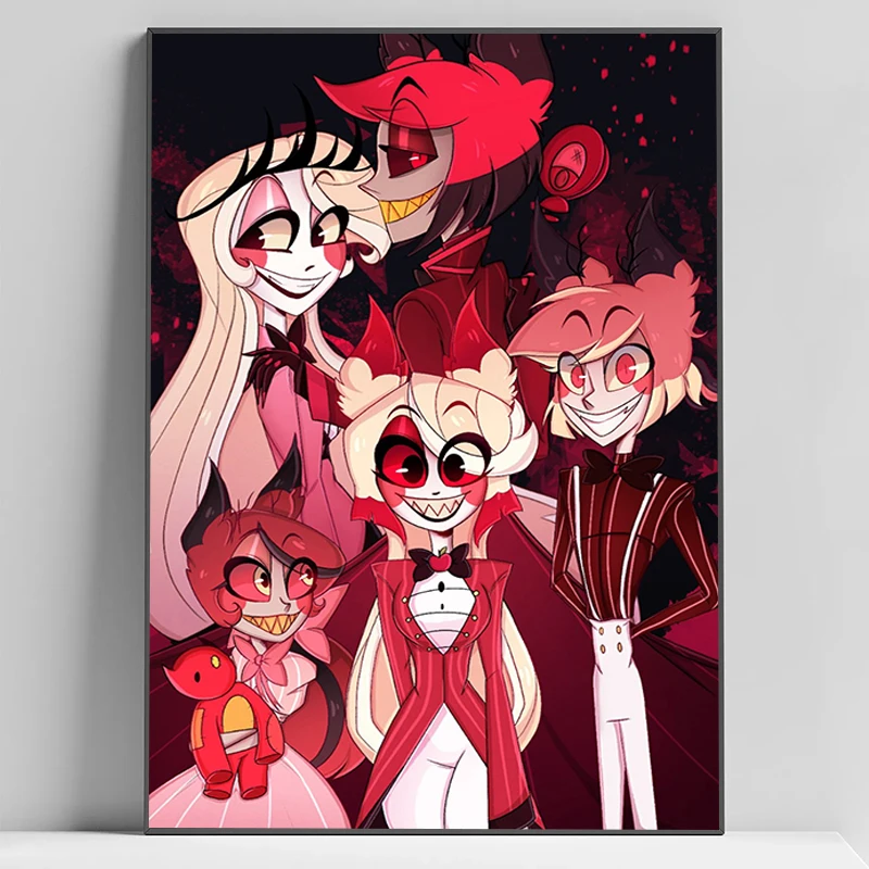 H-Hazbin Hotel Cartoon Poster Home and Decoration Decorative Pictures for Living Room Decor Canvas Wall Art Posters Decorations