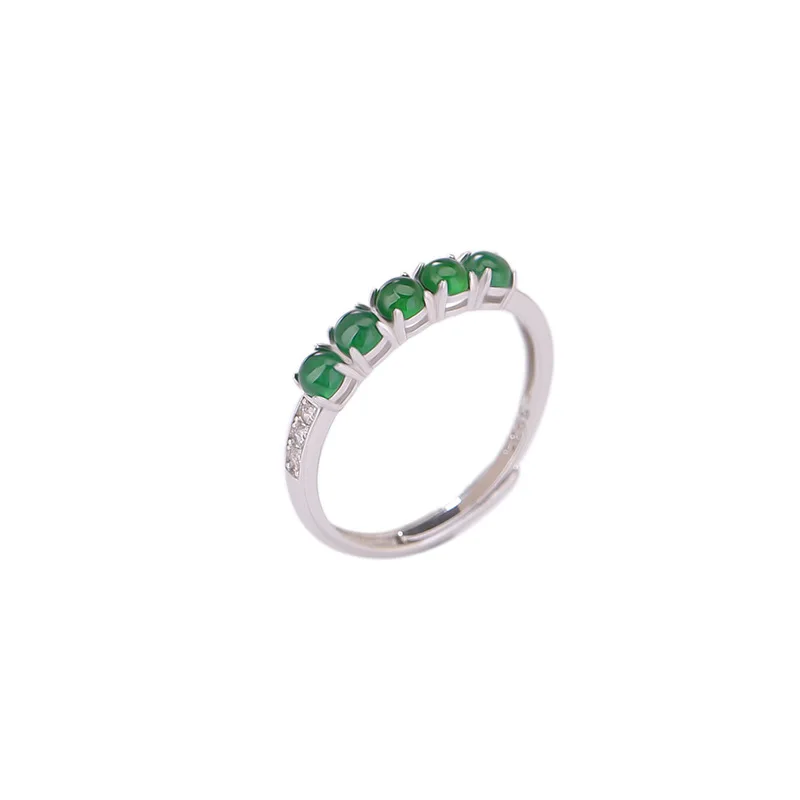 HX New Five-bead Ring for Women Simple and Fashionable Gift Adjustable Opening Temperament and Versatile Fashion Accessories image 5