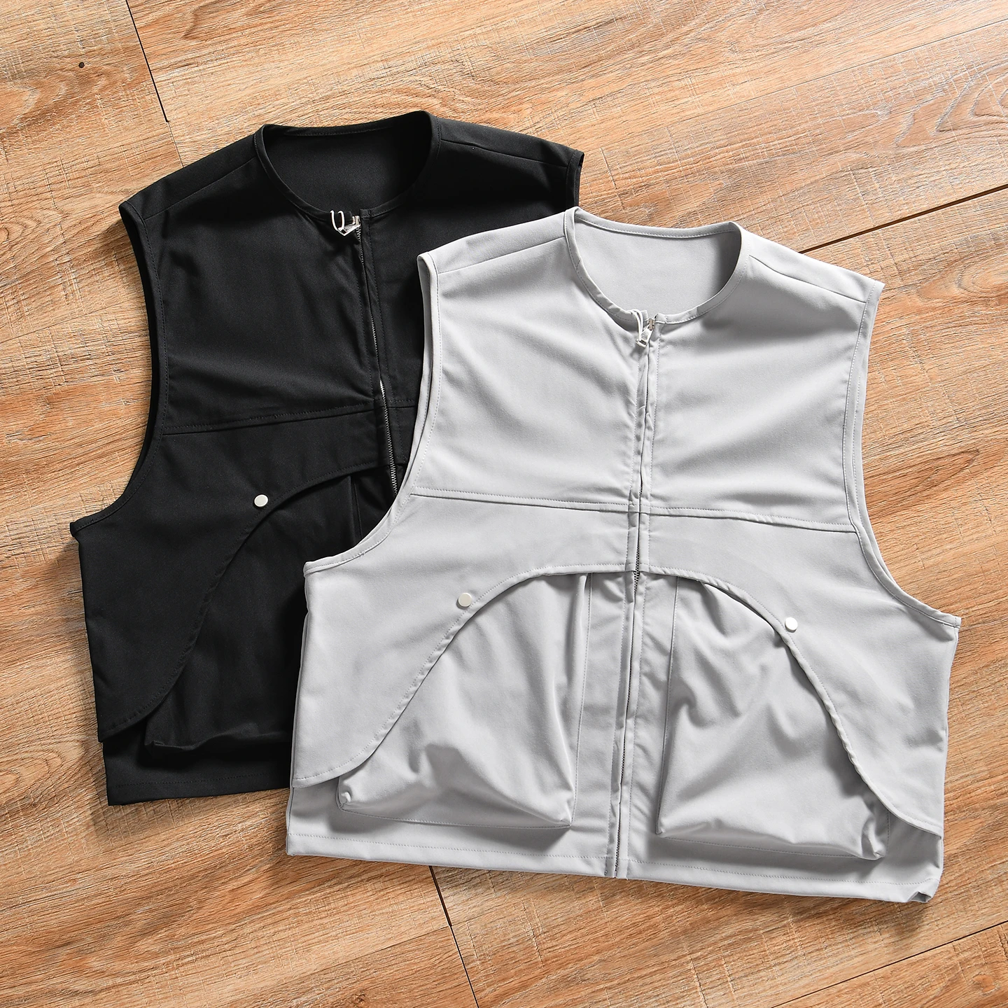 Unisex Casual round Neck Vest Autumn Outdoor Leisure Breathable Elastic Constraint Free Couple Matching Vest Polyester Nylon ...