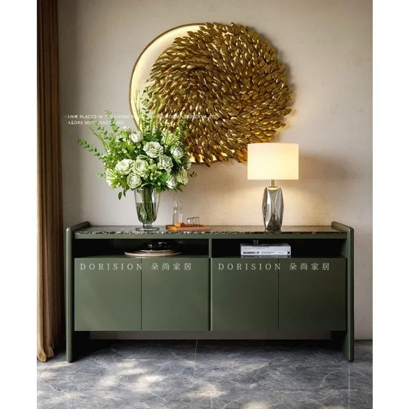 

Italian minimalist dining side cabinet, living room natural luxury stone storage decorative cabinet