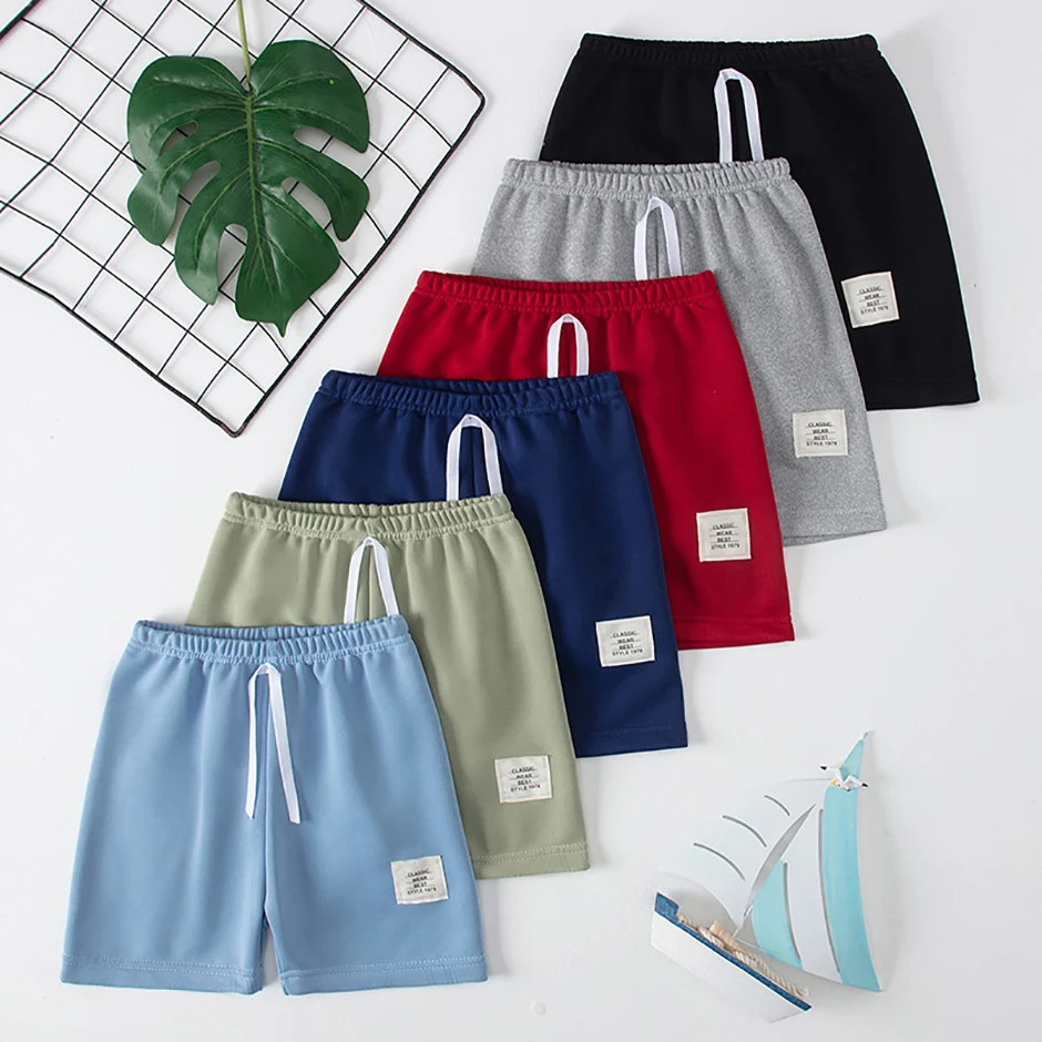 3/6-teiliges Set mit mehrfarbigen Kordelzug-Freizeitshorts für Kinder für Jungen und Mädchen, Sommersport, Laufen, Radfahren, vielseitige Hose – Detail 5