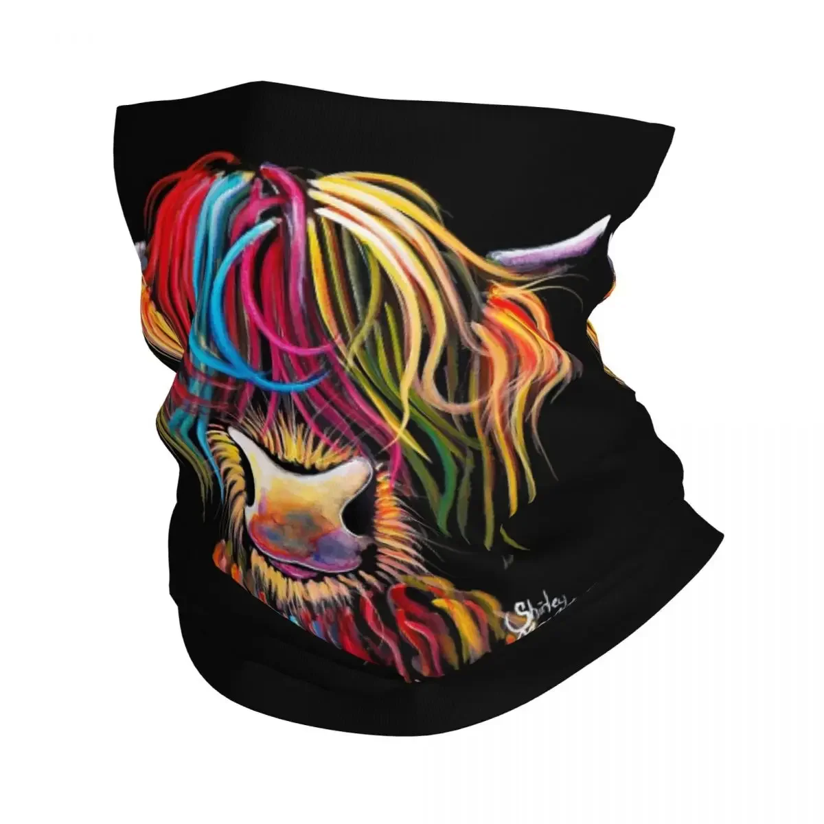 Scottish Highland Cows Bandana Neck Cover Printed Wrap Mask Scarf Warm Balaclava Outdoor Sports Unisex Adult Washable