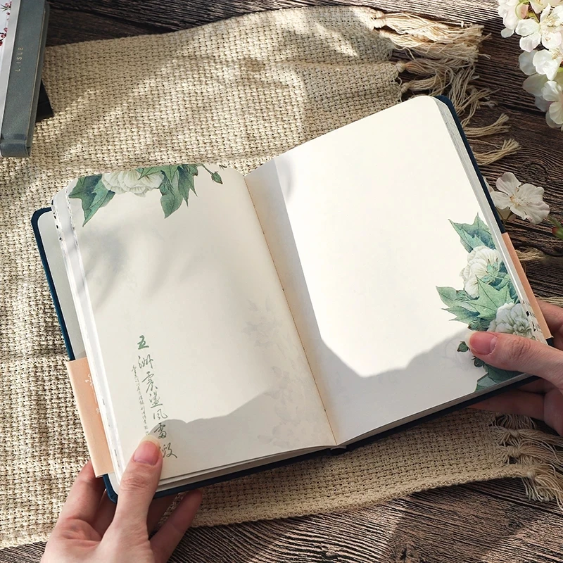 New Creative Chinese Style Hardcover Notebook Colorful Inner Pages Diary Book Weekly Planner Handbook Student Stationery Gift