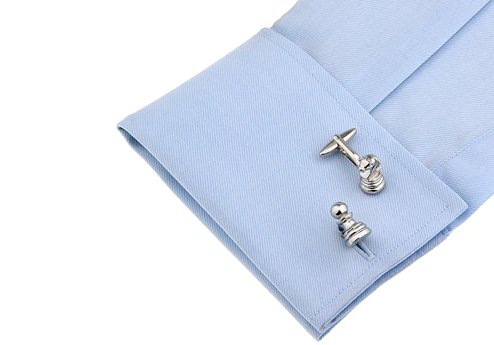 Men Gift Chess Cufflinks Novelty Knights & Pawns Design Silver Color Copper Cuff Links Wholesale&retail