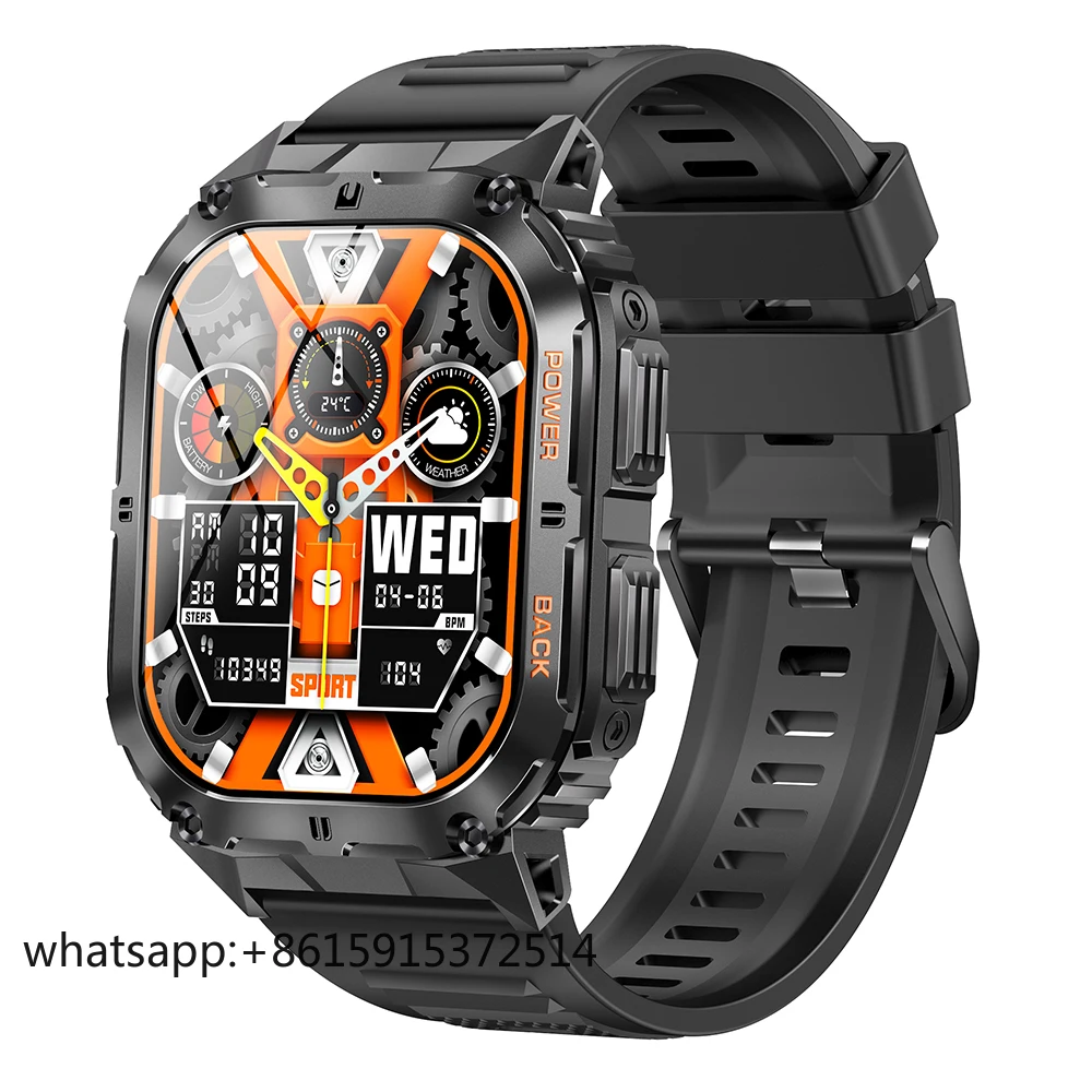 

TLCRETE 1.96 Inch AMOLED Screen Android Smart WatchK61 Pro GPS WIFI SOS Video Call Fitness tracker Reloj Smartwatches Men Sport