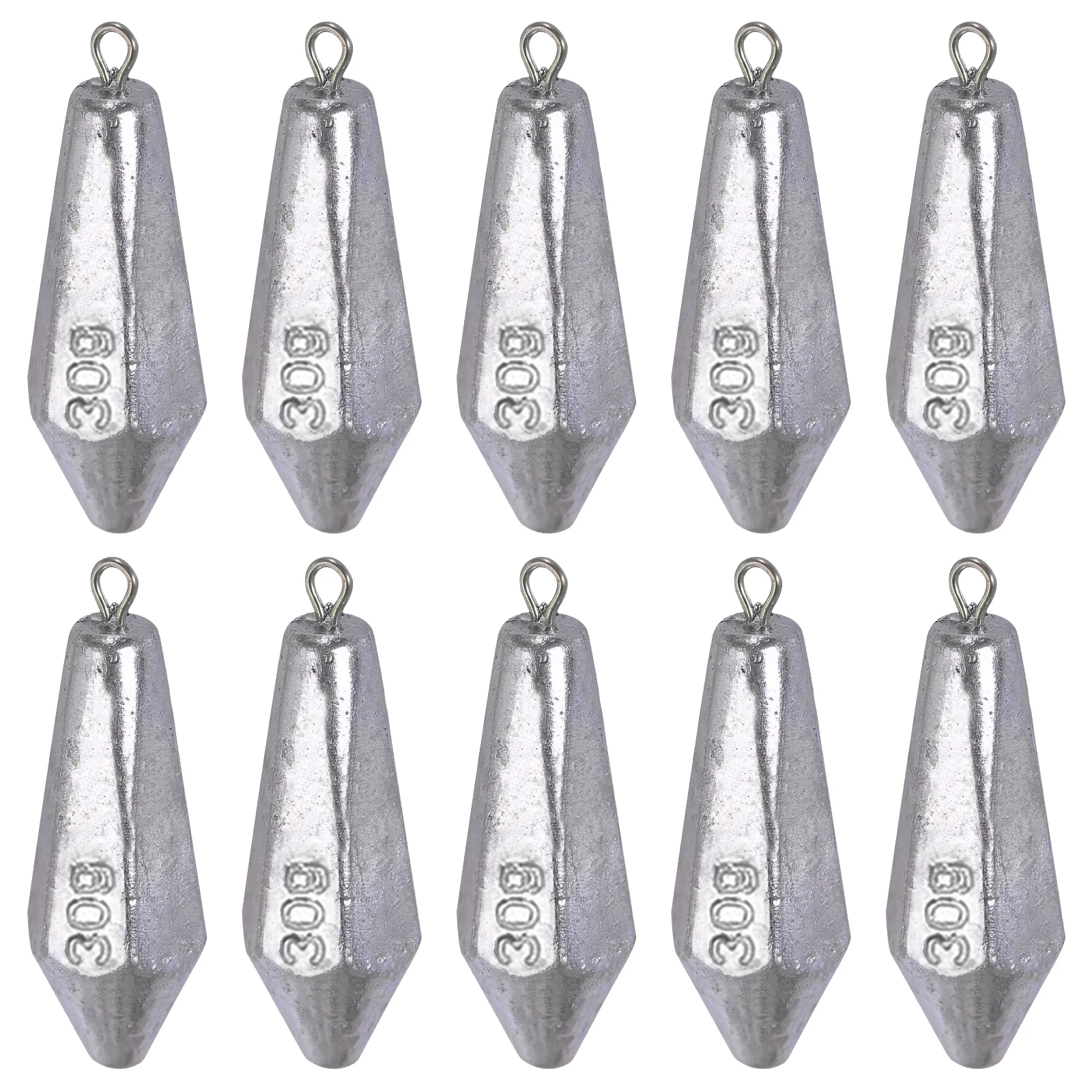 THKFISH 10pcs 20g Fishing Sinker Weights Kit Lead Drop Shot Hexagonal Shape Casting Sinkers 60g 80g 100g Fishing Weight Dropshot