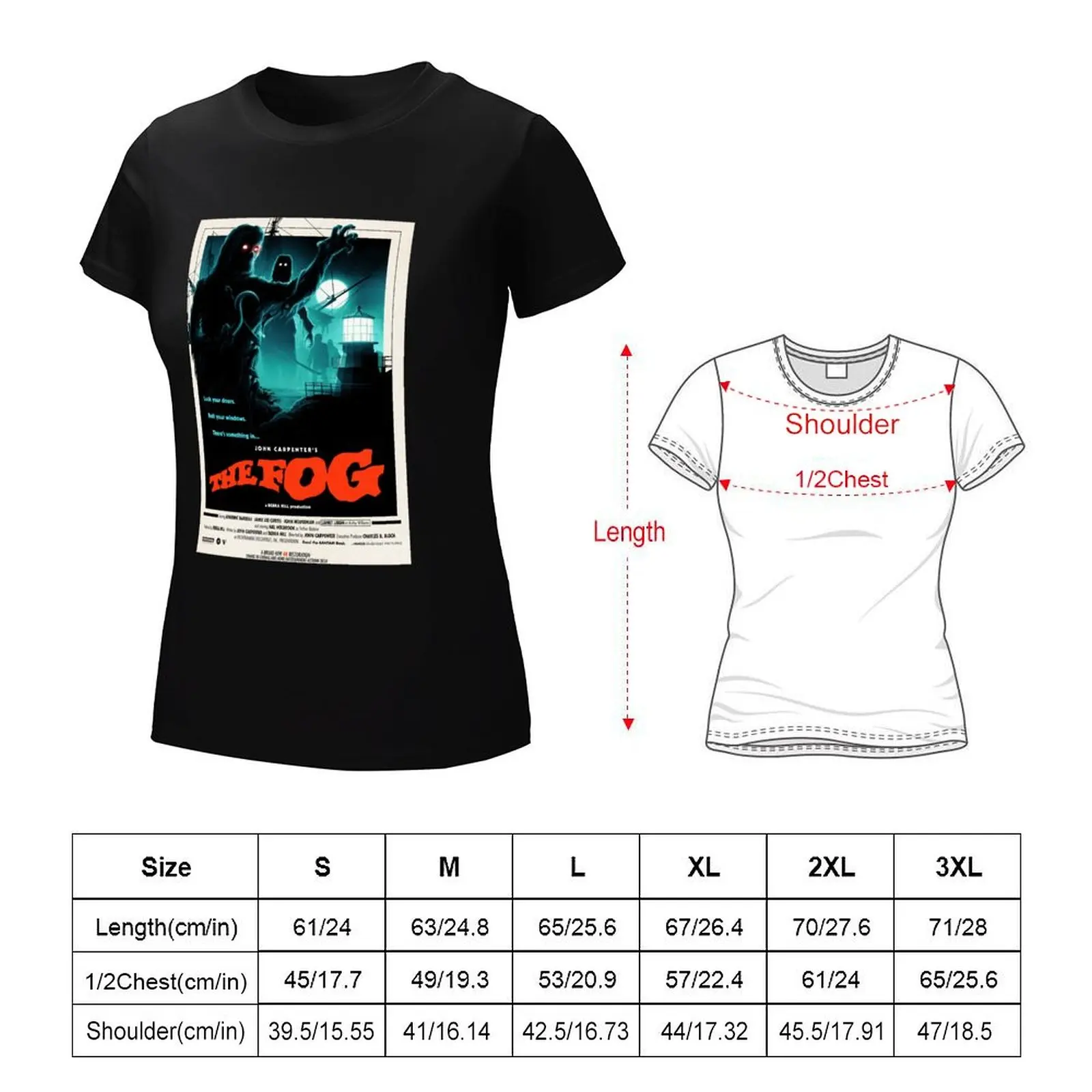 THE FOG Movie Poster T-Shirt animal prinfor sports fans customs black t shirts for Women