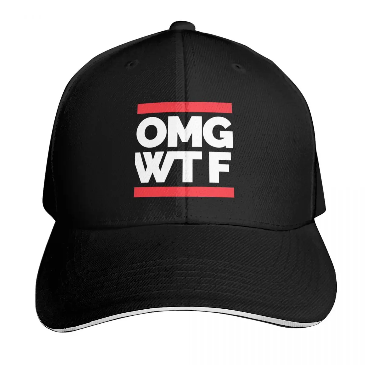 

OMG WTF Baseball Cap Big Size Hat Military Cap Man dad hat men's big size hat Men's Hats Women's