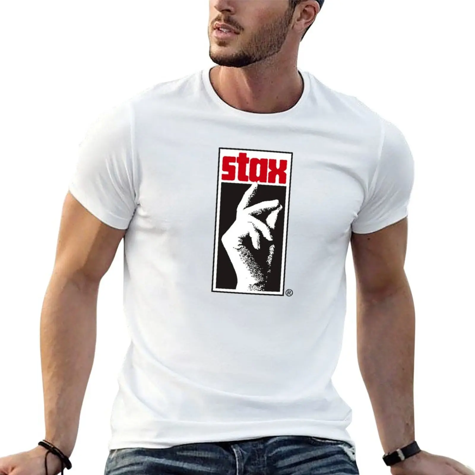 Camiseta Stax Label, camiseta de algodón negra lisa para hombre, paquete de camisetas para hombre, camisetas de algodón divertidas, camisetas de algodón de alta calidad