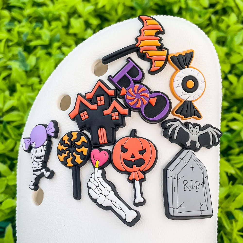 1pcs PVC Halloween Witches Shoe Charms for Women Men Girls Kids,Pumpkins Trick Or Treat Shoe Decorations Pins,Clog Buckles Gifts